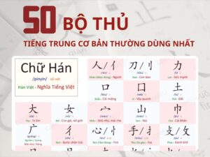 50 bộ thủ (部首) tiếng Trung thường dùng nhất